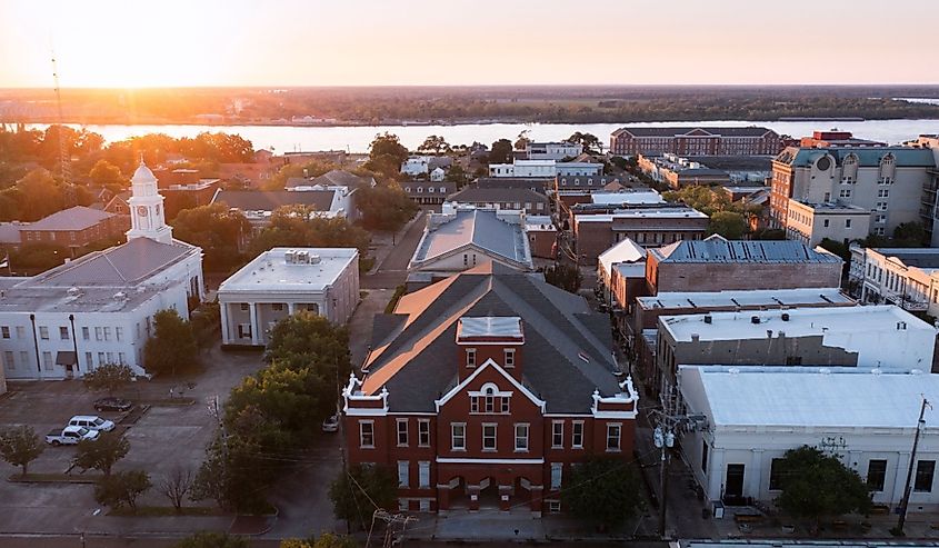 A beautiful sunset in Natchez, Mississippi.