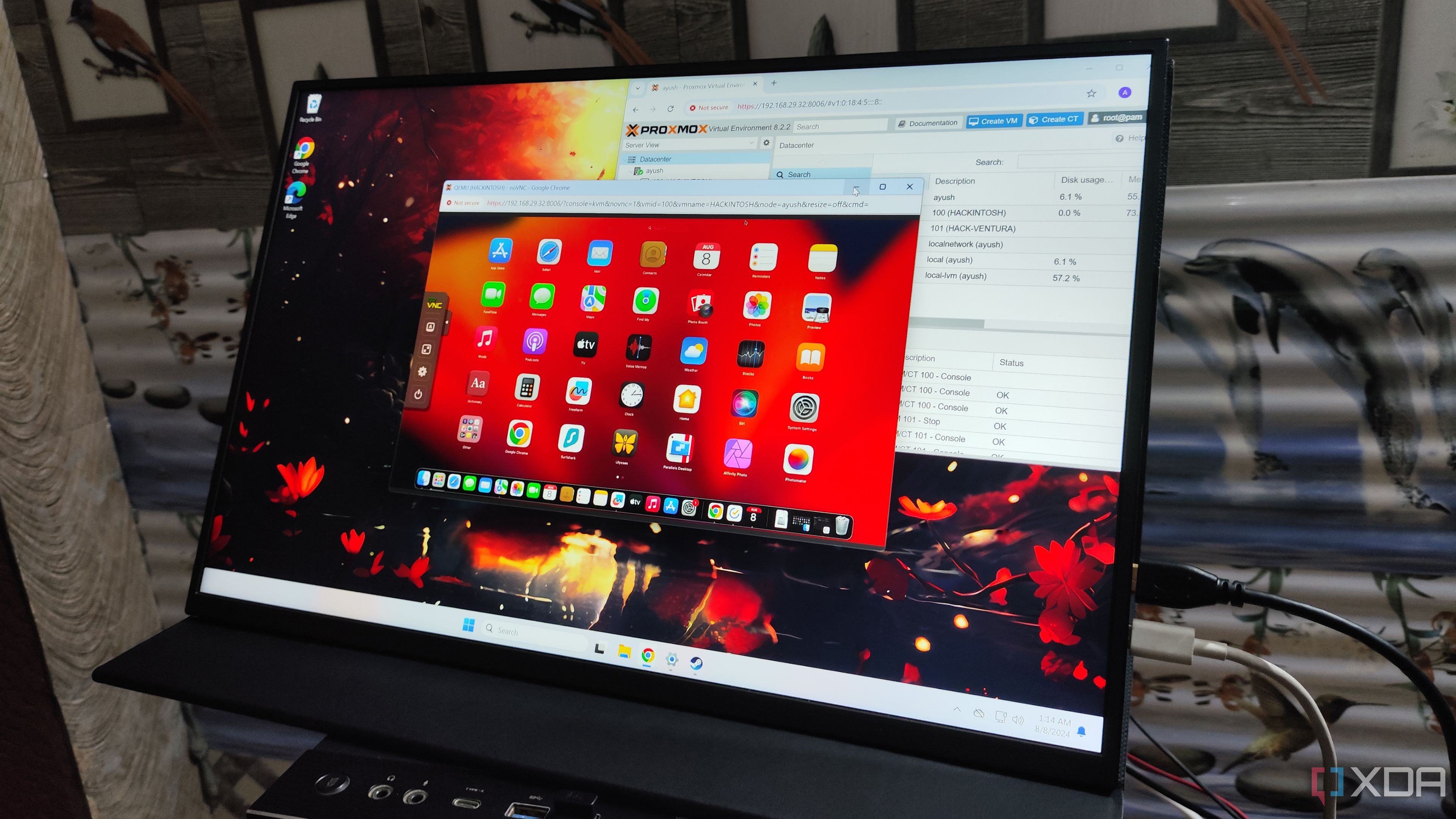 Uperfect Ugame K118 features a macOS Ventura VM running Proxmox