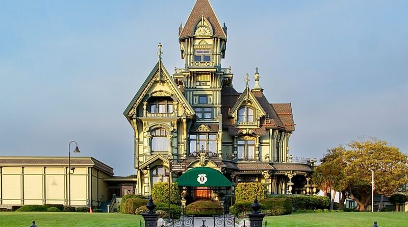 The Carson Mansion, former home of rancher William Carson, now operating as The Ingomar Club, a private community club, in Old Town Eureka, California.