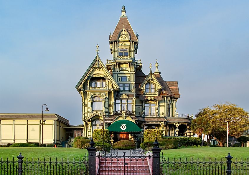 The Carson Mansion, former home of rancher William Carson, now operating as The Ingomar Club, a private community club, in Old Town Eureka, California.