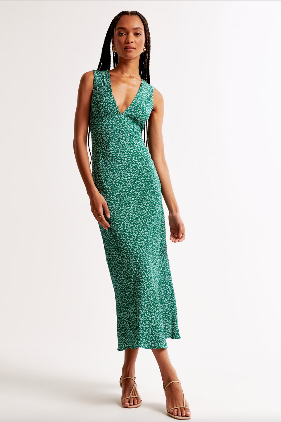 V-Neck Column Maxi Dress